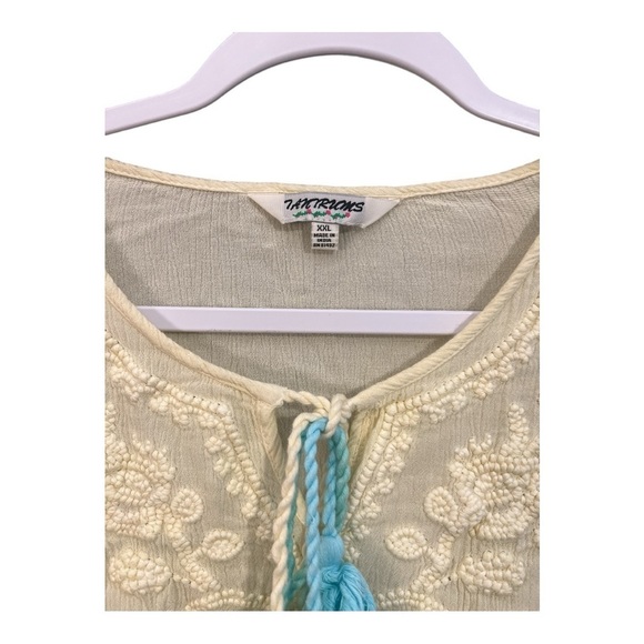 Tantrums Gauzy Boho Embroidered Flowy Blouse Size XXL AC1 - Picture 2 of 5